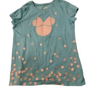 Disney Girls Blue Silver Jumping Bean Minnie Mouse Pullover T Shirt Size 6